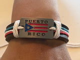Puerto Rico Multi Color Leather Bracelet with Cast