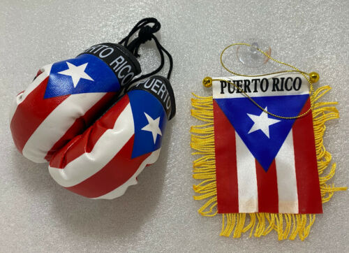 Puerto Rico Mini Boxing Gloves and Flag Lot