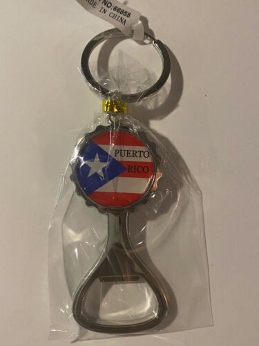 Puerto Rico Flag Bottle Opener Keychain
