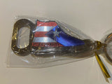 Puerto Rico Keychain Sneaker Flag with a bottle opener