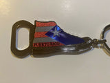 Puerto Rico Keychain Sneaker Flag with a bottle opener