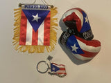 Puerto Rico Combo Mini Banner, Boxing Gloves and Keychain Lot