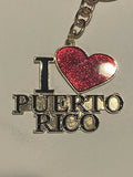 I Love Puerto Rico Heart Keychain